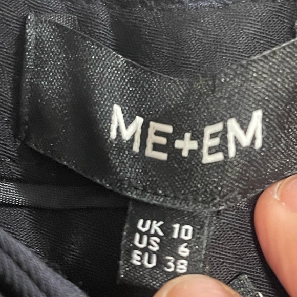 Me + Em Wool Blend Side Stripe Pant Navy Red Sporty Tailored Trouser - Picture 13 of 16